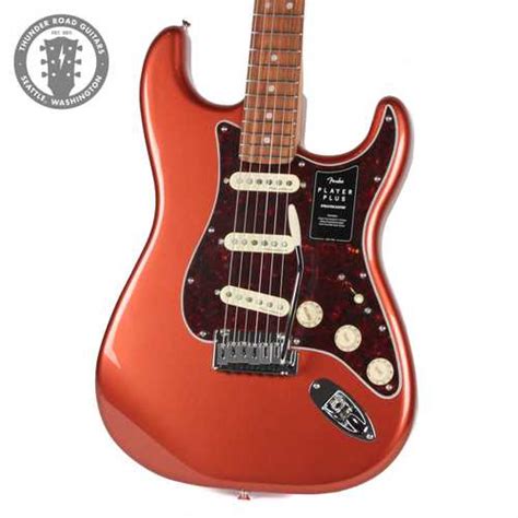 Fender Player Plus Stratocaster Aged Candy Apple Red Guitars Electric Solid Body Thunder