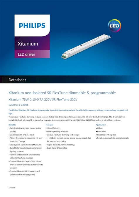 Pdf Xitanium Philips Xitanium Led Driver Datasheet Xitanium Non