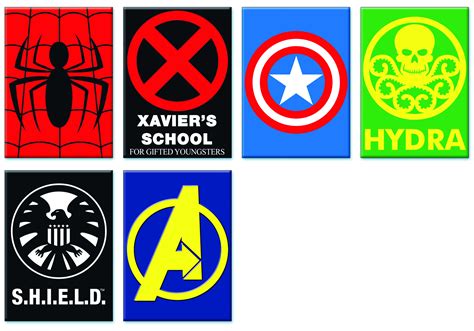 Previewsworld Marvel Heroes Logos 6pc Magnet Asst Net C 0 1 3