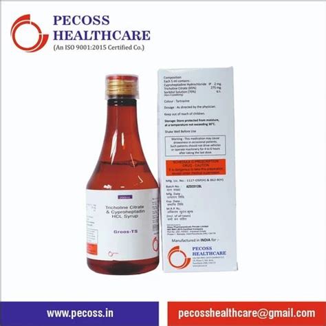 Tricholine Citrate And Cyproheptadin HCL Syrup 200 Ml At Rs 125 Per