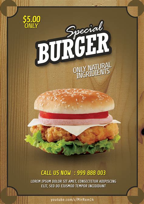 Create Burger Promotion Flyer Photoshop Tutorial