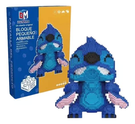 Stitch Enojado Mini Bloques Armables Figura 3d Construcción