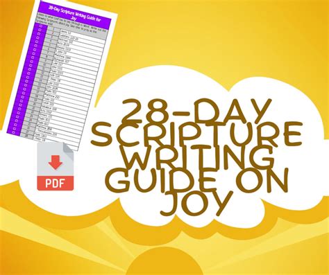 28 Day Scripture Writing Guide On Joy Etsy