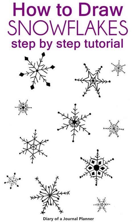 How To Draw A Snowflake Easy Snowflake Drawing Step By Step Tutorial