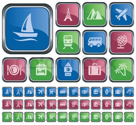 Travel Buttons Stock Vector Colourbox