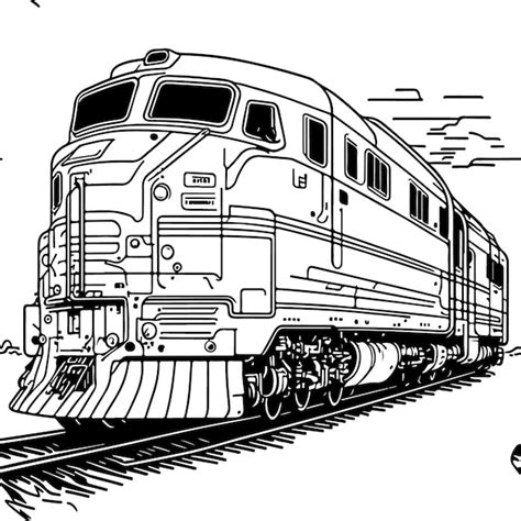 Arte De Linha Vetorial Comboio Em Movimento Desenho De Linha De Trem