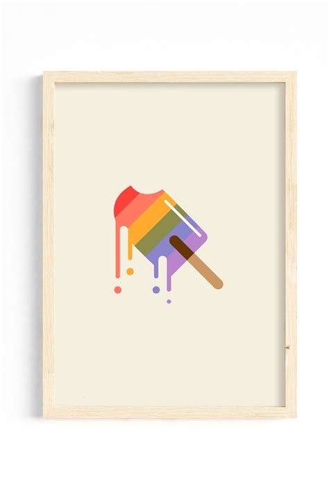 Lgbtq Poster Gay Pride Flag Print Queer Wall Art Popsicle Ice Cream Lollipop Love Is Love Print