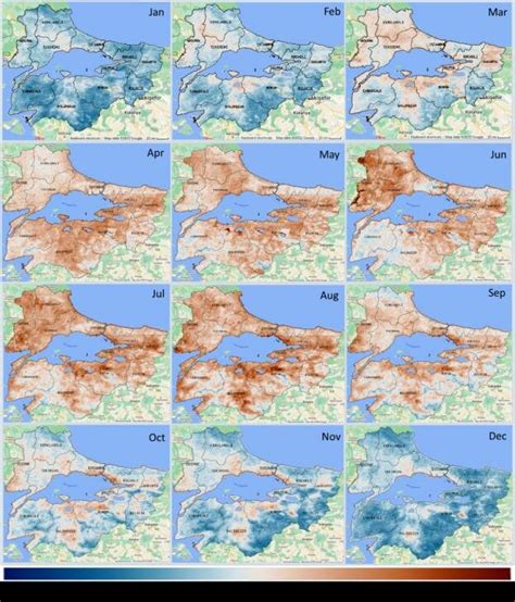 Spatial Distribution Of Mean Modis Maiac Aod In Each Month For The