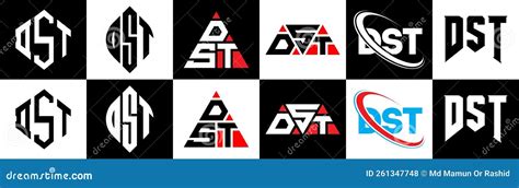 DST Letter Logo Design In Six Style. DST Polygon, Circle, Triangle ...