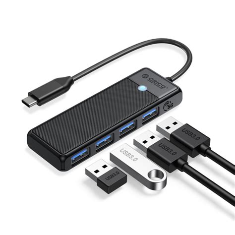 Usb C Hub Mit X Usb A Gbit S Anschl Ssen Schwarz Orico