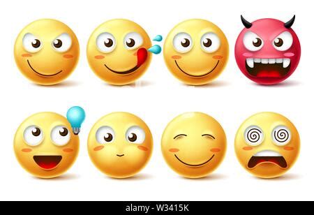 Smileys Daemon Vector Set Bad Devil Smiley Motic Nes Rouge Ou Avec