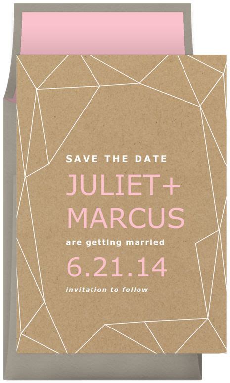 Krafted Geometry Save The Dates In Brown Greenvelope Save The