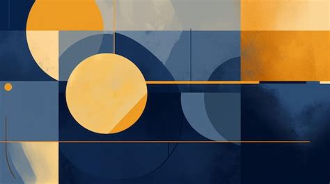 Premium AI Image | Abstract Design With Blue And Yellow Geometric Shapes