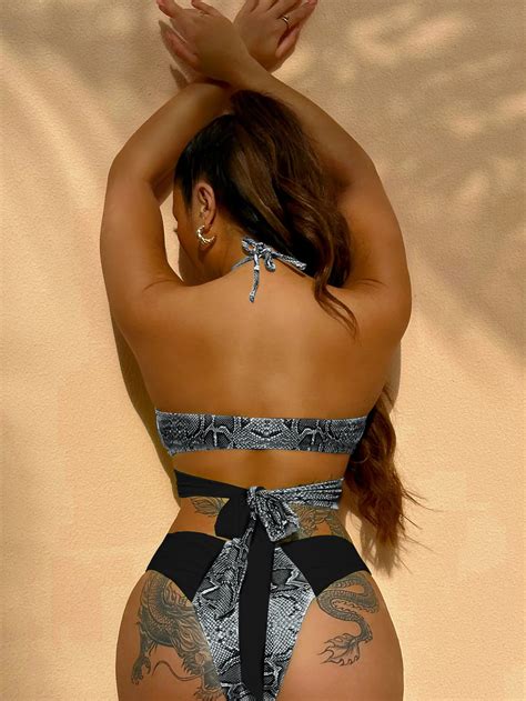 Snake Skin Halter Tube Hot Girl New Design Xxxx Sexy Girl Bikini Buy Sexy Year Old Girl