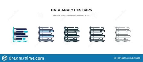 Data Analytics Bars Chart With Descendant Line Icon In Different Style