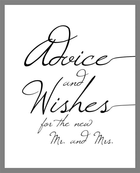 Printable 8x10 Advice And Wishes For The New Mr And Mrs Etsy