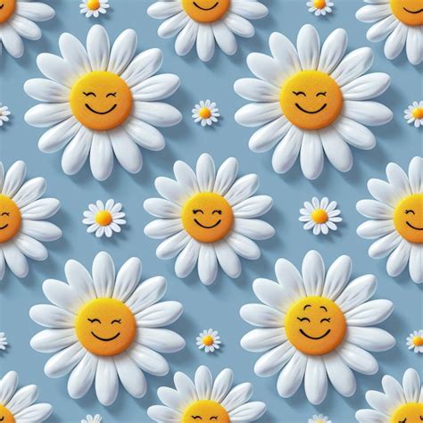 Premium Photo A Blue Background With Daisies And Daisies