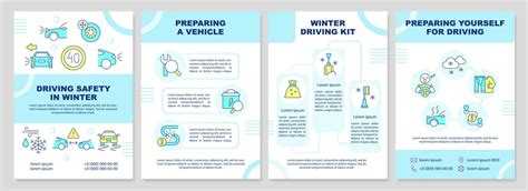 Wintertime Driving Safety Rules Brochure Template Leaflet Design With