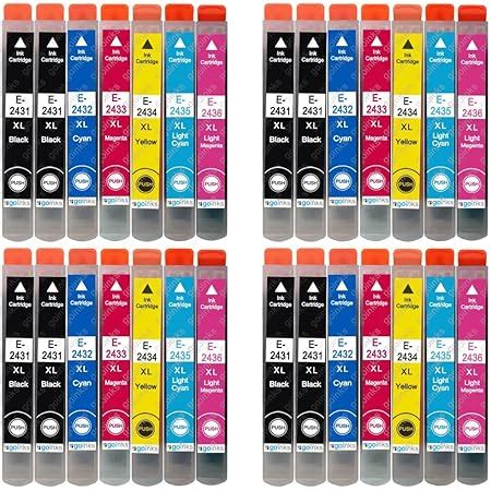 Lot de 6 Cartouches d encre Go Encres pour remplacer Epson T2438 série