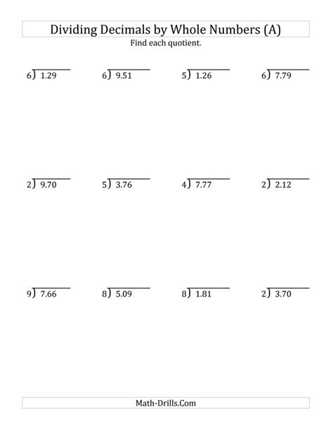 Multiplying And Dividing Decimals Th Grade