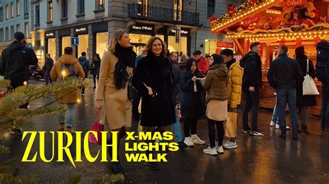 Festive Lights In Zurich Switzerland Walking Tour 4K YouTube