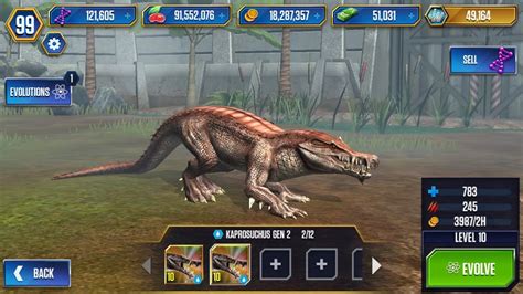 Battle By Kaprosuchus Gen 2 Jurassic World The Game Youtube