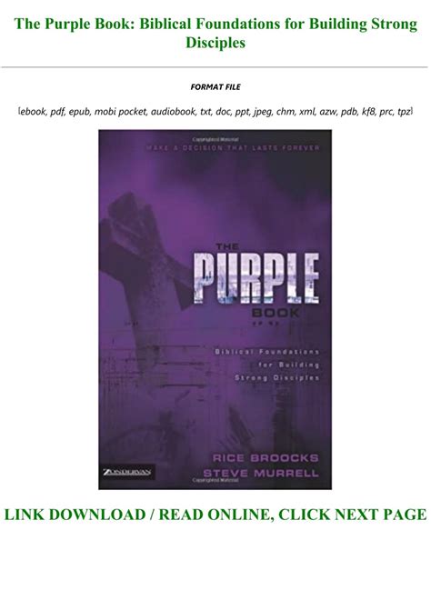 B O O K The Purple Book Biblical Foundations For Building Strong