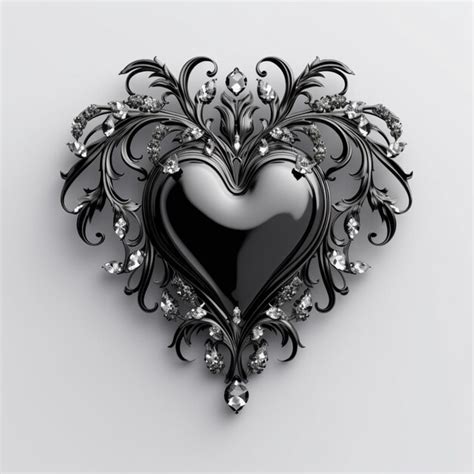 Premium Photo A Close Up Of A Heart Shaped Brooch With A Lot Of