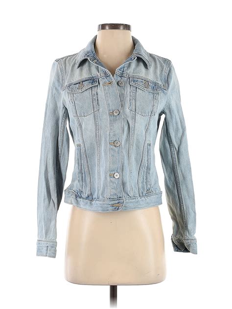 Banana Republic 100 Cotton Solid Blue Denim Jacket Size Xs 70 Off