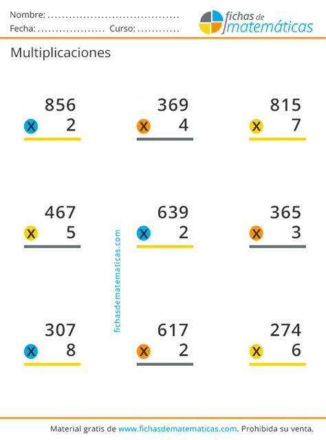 Multiplicaciones Cuaderno PDF Para Imprimir Gratis Con Ejercicios