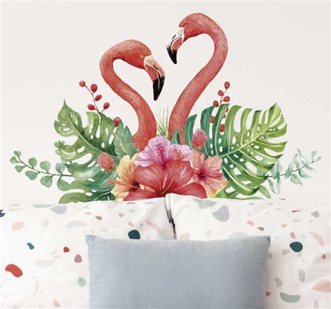 Autocolantes De Flores E Plantas Flamingos Tropicais TenStickers