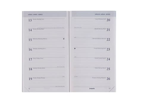 BREPOLS Agenda Breplan Ersatz 2025 0 774 9900 1W 1S Weiss 9x16cm