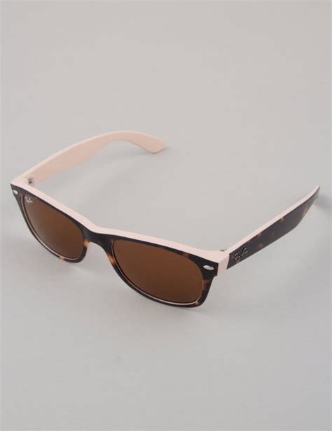 Ray Ban New Wayfarer Sunglasses Top Havana On Beige Crystal Brown