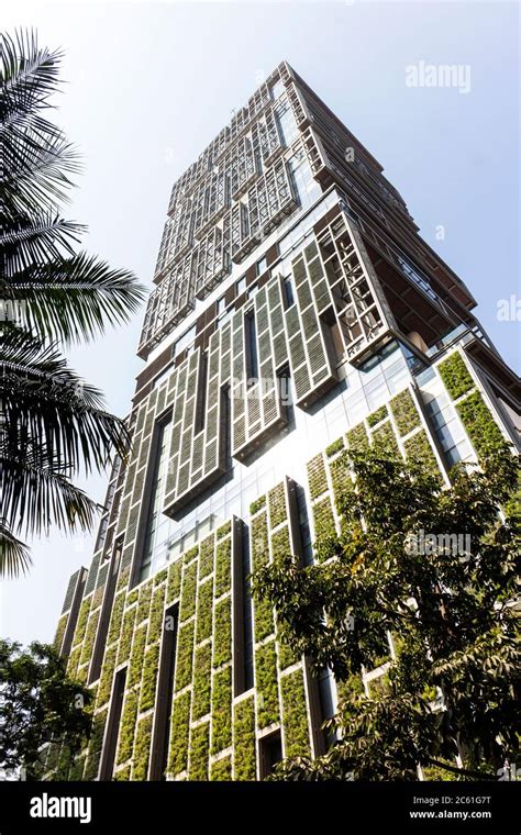 India, Mumbai, Altamont Road. The Antilia building, owned by Reliance Industries magnate, Mukesh ...