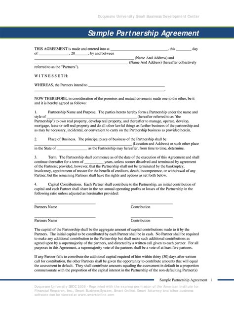 Partnership Agreement Template Doc Fill Out Sign Online Dochub