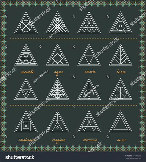 Set Geometric Shapes Geometric Drawing Triangle Stock Vector (Royalty ...