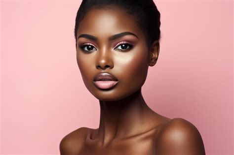 Premium Ai Image Beautiful African American Woman With Perfect Skin