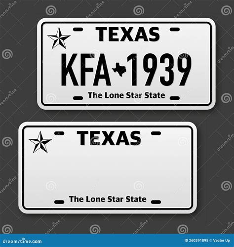 Retro Car Plate For Banner Design Texas State Isolated Vector