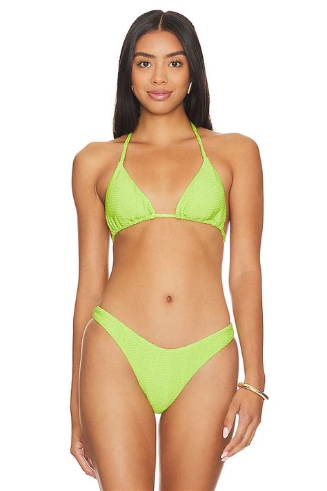 Luli Fama Seamless Amazonia Triangle Bikini Top In Wild Lime REVOLVE