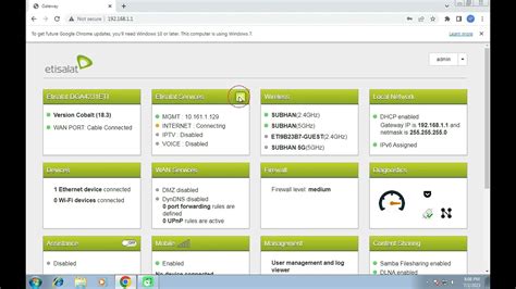 Etisalat Dga4231eti 5g Wifi Router Setting Youtube
