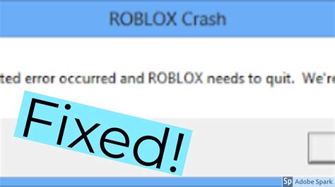 How To Fix Roblox Crash 2018 YouTube