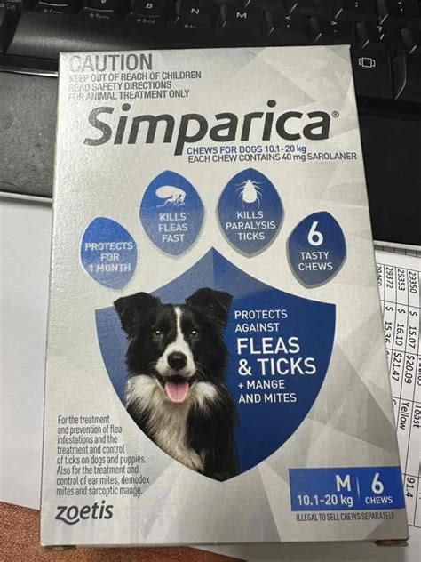 Simparica For Dogs 101 20kg Blue Medium 3 Chews 4679