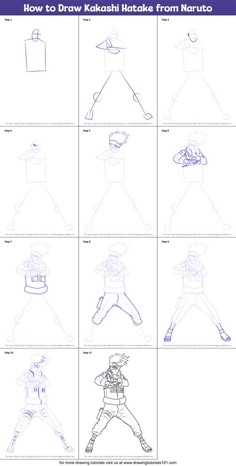 How To Draw Kakashi Hatake Step By Step Drawing Tutorials Dessiner