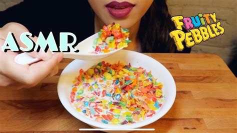 Asmr Eating Fruity Pebbles Cereal Mukbang Eating Sounds No Talking