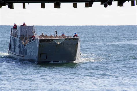 Atlantic Ocean Oct Marines Arrive On A Landing Craft