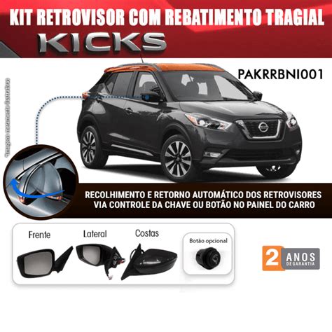 Kit Retrovisor Rebatimento Nissan Kicks Tragial Tragial