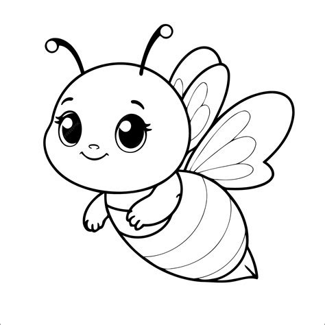 Premium Vector Cute Bee Coloring Page For Kids