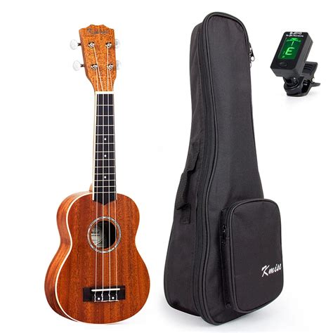 Kmise Soprano Ukulele Mahogany 21 Inch Ukelele Uke 4 String Hawaii Guitar With Gig Bag Tuner In