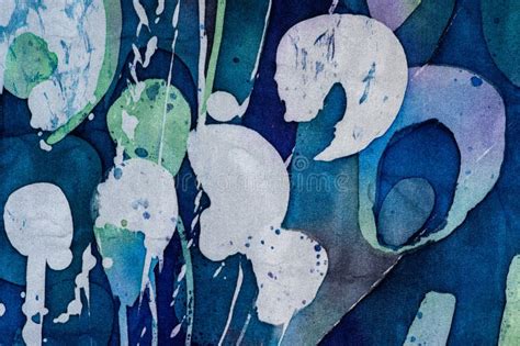 Feathers Of Peacock Turquoise Hot Batik Background Texture Stock Illustration Illustration