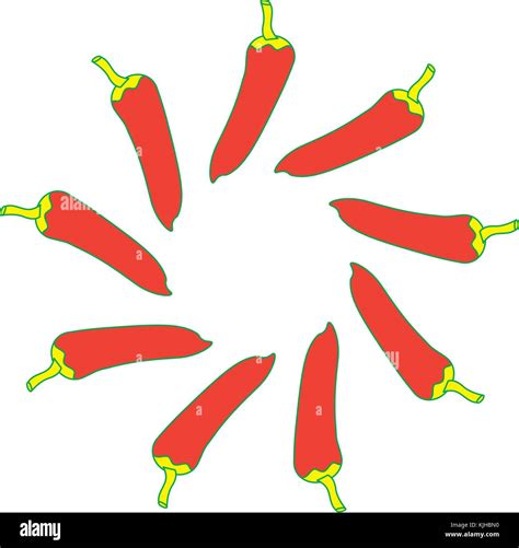 Hot Mexican Chili Pepper Fast Food Round Stock Vector Image And Art Alamy